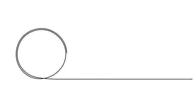 One single line drawing of Golf ball on meadow video. golf ball on lip of cup - graphic vector illustration video. Modern continuous line draw design for golf tournament poster videos.