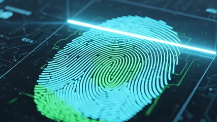 Biometric security technology with digital fingerprint scanning for identity verification and access control concept - Powered by Adobe