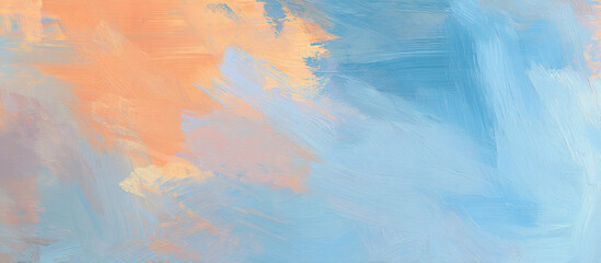 Fototapeta premium Orange and blue modern abstract brush stroke painting background