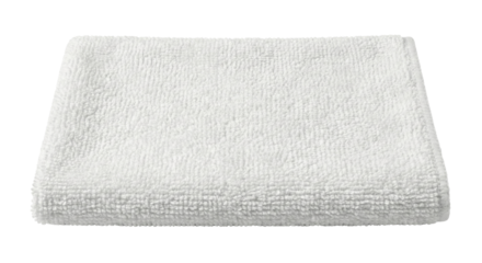 Folded white terry cloth bath towel