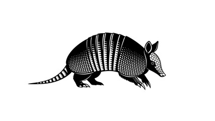 Striking armadillo graphic, perfect for nature illustrations or wildlife education materials. Scalable vector origin.