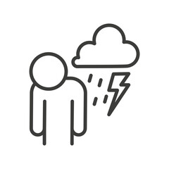 Depressing Illustration. Sad Man Icon. 