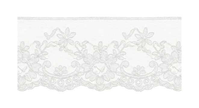 White floral lace embroidery trim texture detail