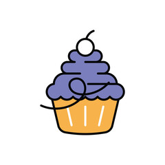 Cupcake icon vector stock with isolated on white background illustration