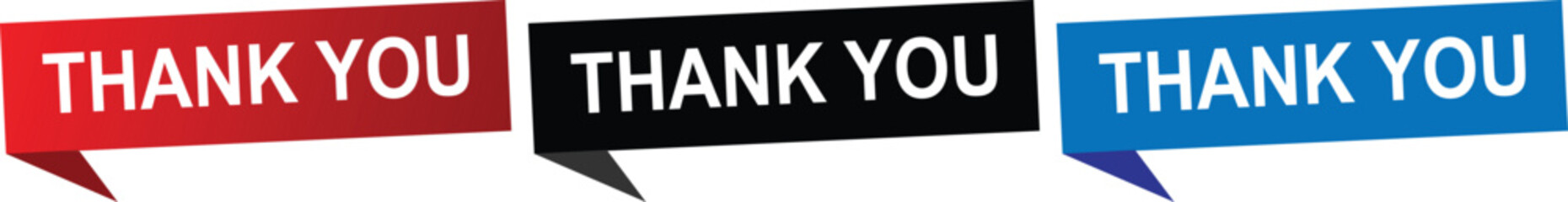 Set of Thank You Text Labels