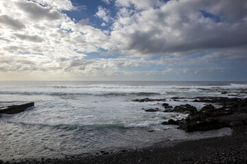 Rocky coast and Atlantic ocean, Tenerife, Spain