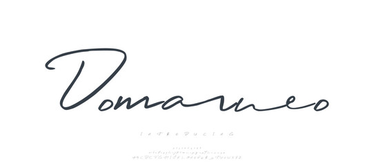 Typography typeface uppercase lowercase and number. vector illustration