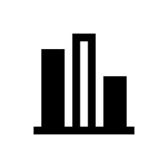 Illustration of a simple bar graph with three bars of varying heights on a horizontal base line
