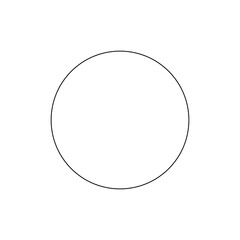 Illustration of a simple black outlined circle isolated on a white background in a vector format image