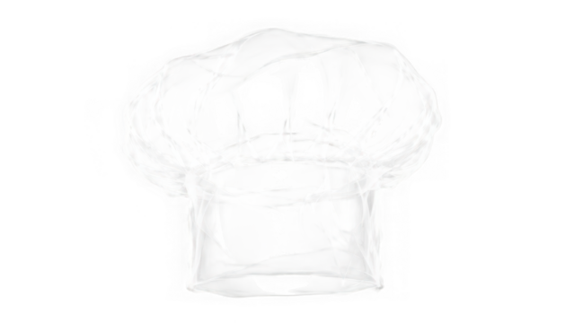 White chef hat illustration isolated on transparent background - Powered by Adobe