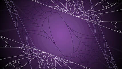 Spider Web On Dark Background Halloween Design Elements Spooky Scary Horror Decor Vector