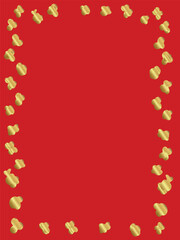 Gold Popcorn Border on Red Background