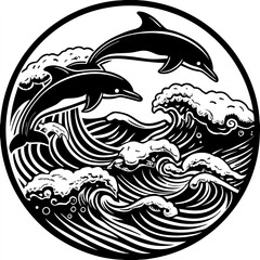 Cute dolphin swimming cartoon vector icon illustration animal nature icon isolated flat vector