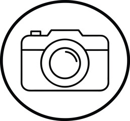 Camera icon graphic element for photography concept isolated on transparent background