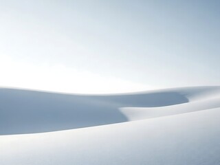 Obraz premium Minimalist abstract view of smooth white snow dune under bright sky