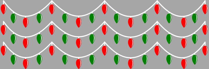 Bright Christmas Fairy Light Swag Garland Decoration on Rustic Wooden Background for Festive Holiday Header or Banner