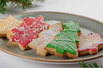 Colorful Christmas-Themed Cookies with Festive Designs
