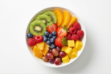 Vibrant Fresh Fruit Bowl with Mixed Berries and Tropical Slices