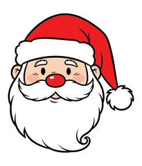 Cartoon Santa Claus Head Christmas Vector Illustration