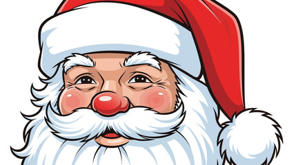 Santa Claus Face Cartoon Illustration for Christmas Holiday Season