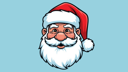 Santa Claus Cartoon Head Festive Christmas Character Illustration