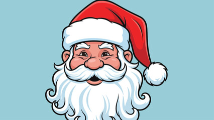 Santa Claus Face Illustration Merry Christmas Holiday Season Festive Icon