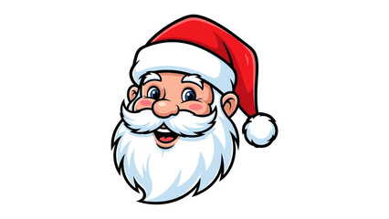 Smiling Santa Claus Face Cartoon Illustration for Holiday Greetings