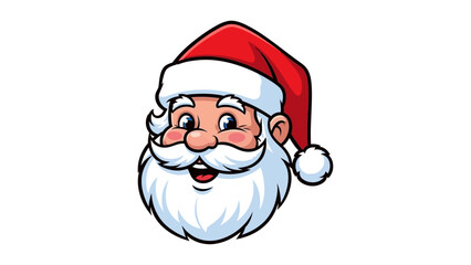 Cartoon Santa Claus Face Illustration for Christmas Designs