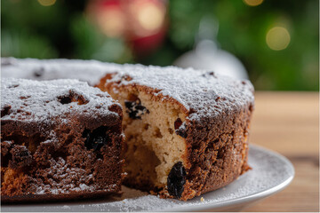 Traditional Christmas Plum Cake with Dried Fruits and Nuts