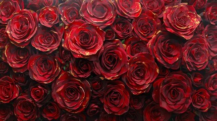 Opulent Roses &bull; Rich Texture, Gold & Silver Details