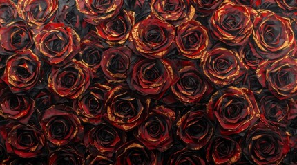 Opulent Roses &bull; Rich Texture, Gold & Silver Details