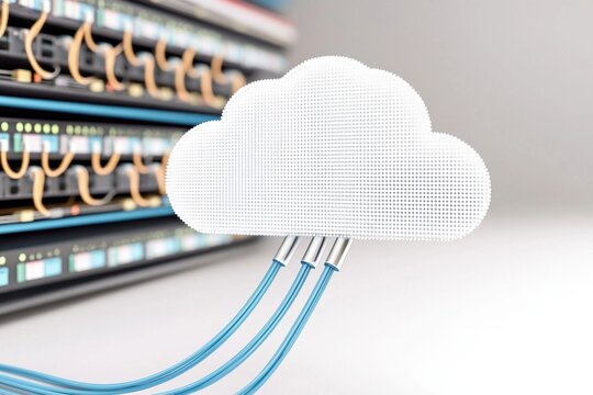 Cloud computing connection with network cables in data center