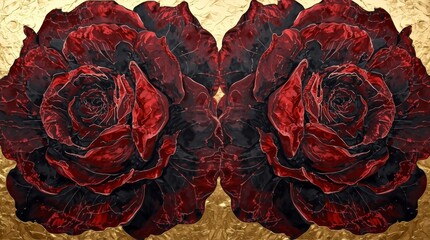 Opulent Roses &bull; Rich Texture, Gold & Silver Details