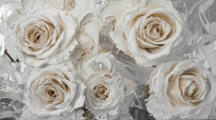 Opulent Roses &bull; Rich Texture, Gold & Silver Details