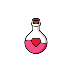 vector clip art love potion bottle on white background for web and graphic design