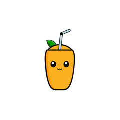 vector clip art mango juice on white background for web and graphic design