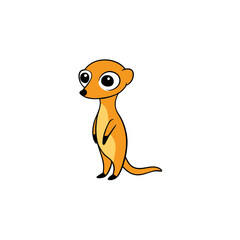 vector clip art meerkat on white background for web and graphic design