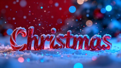 Red & Blue Neon Winter Forest Background – Glowing Pine Trees Scene
