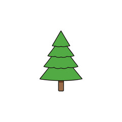 Fototapeta premium vector clip art pine tree on white background for web and graphic design