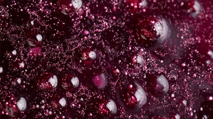 Purple grape juice surface texture. Rich dark liquid with natural grape essence particles