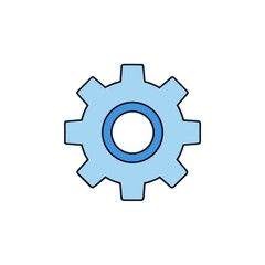 vector clip art settings gear icon on white background for web and graphic design
