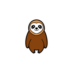 Naklejka premium vector clip art sloth on white background for web and graphic design