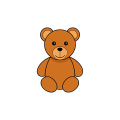 vector clip art teddy bear on white background for web and graphic design