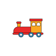 Naklejka premium vector clip art toy train on white background for web and graphic design