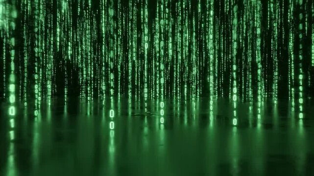 Digital Realm Illuminating Text with Network Connections and Glowing Effects