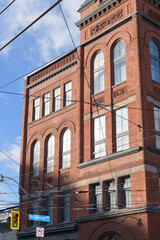 Fototapeta premium exterior of The Broadview Hotel located at 106 Broadview Av, Toronto (south elevation on Queen St E)