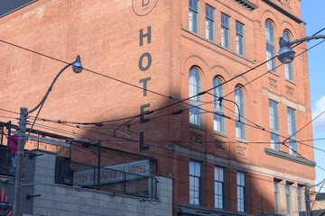 Fototapeta premium exterior of The Broadview Hotel located at 106 Broadview Av, Toronto