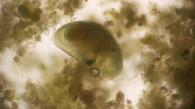 Closeup of a Microscopic Creature Eating