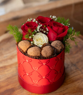 Trufas y rosas para san Valentin
