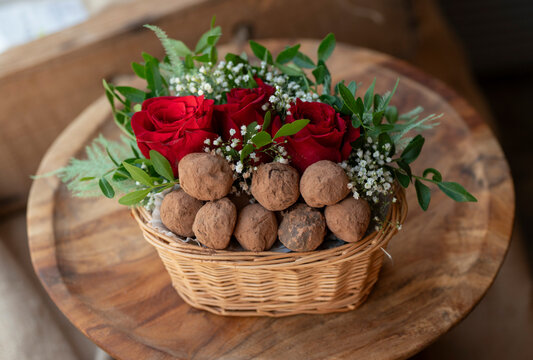 Trufas y rosas para san Valentin